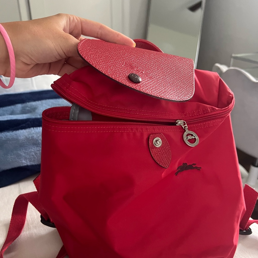 Red Longchamp Backpack - Picture 2 of 4